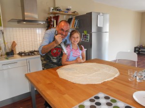 The fresh philo dough could be used as a tablecloth!